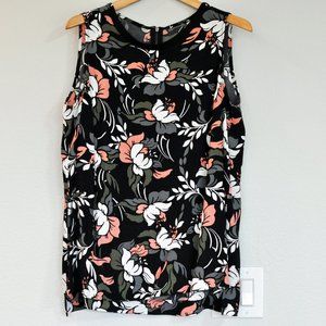 Cute sleeveless black print tunic L.